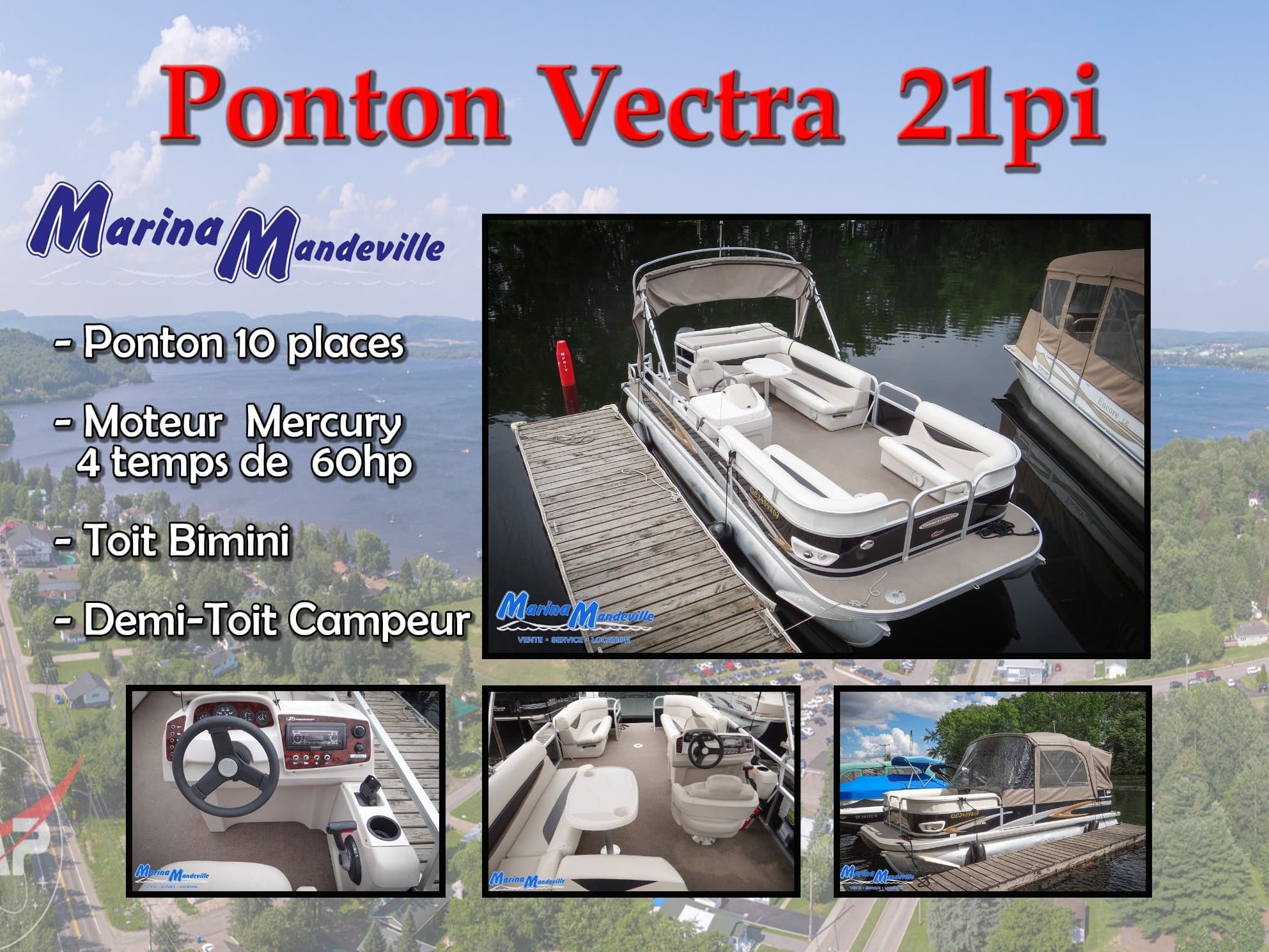 Ponton Vectra 21 pieds - 10 places 1